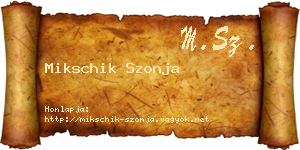 Mikschik Szonja névjegykártya